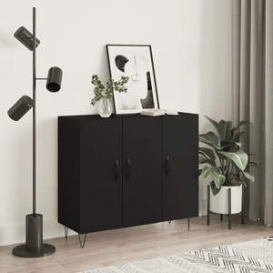 vidaXL, vidaXL Sideboard Schwarz 90x34x80 cm Holzwerkstoff
