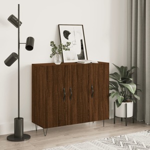 vidaXL, vidaXL Sideboard Braun Eichen-Optik 90x34x80 cm Holzwerkstoff