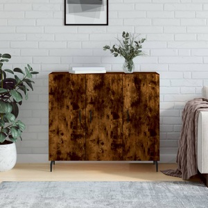 vidaXL, vidaXL Sideboard Räuchereiche 90x34x80 cm Holzwerkstoff