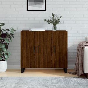 vidaXL, vidaXL Sideboard Braun Eichen-Optik 90x34x80 cm Holzwerkstoff