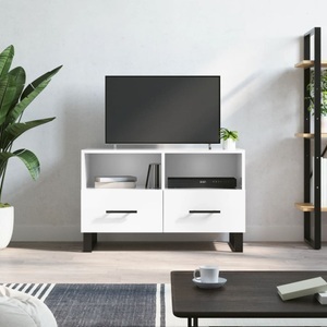vidaXL, vidaXL TV-Schrank Hochglanz-Weiß 80x36x50 cm Holzwerkstoff, vidaXL TV-Schrank Hochglanz-Weiß 80x36x50 cm Holzwerkstoff