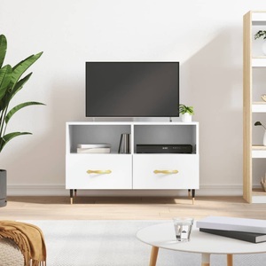 vidaXL, vidaXL TV-Schrank Hochglanz-Weiß 80x36x50 cm Holzwerkstoff, vidaXL TV-Schrank Hochglanz-Weiß 80x36x50 cm Holzwerkstoff