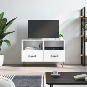 vidaXL, vidaXL TV-Schrank Hochglanz-Weiß 80x36x50 cm Holzwerkstoff, vidaXL TV-Schrank Hochglanz-Weiß 80x36x50 cm Holzwerkstoff