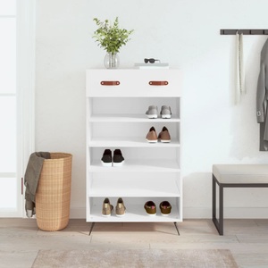 vidaXL, vidaXL Schuhschrank Weiß 60x35x105 cm Holzwerkstoff