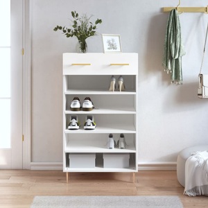 vidaXL, vidaXL Schuhschrank Weiß 60x35x105 cm Holzwerkstoff