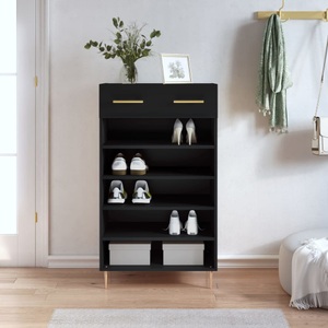 vidaXL, vidaXL Schuhschrank Schwarz 60x35x105 cm Holzwerkstoff