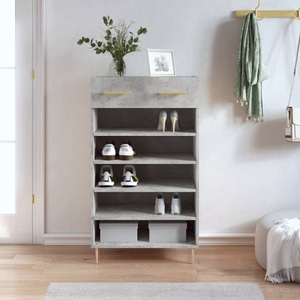 vidaXL, vidaXL Schuhschrank Betongrau 60x35x105 cm Holzwerkstoff