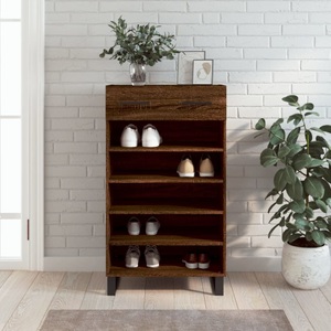 vidaXL, vidaXL Schuhschrank Braun Eichen-Optik 60x35x105 cm Holzwerkstoff, vidaXL Schuhschrank Braun Eichen-Optik 60x35x105 cm Holzwerkstoff