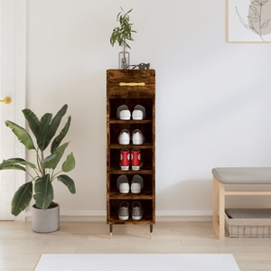 vidaXL, vidaXL Schuhschrank Räuchereiche 30x35x105 cm Holzwerkstoff