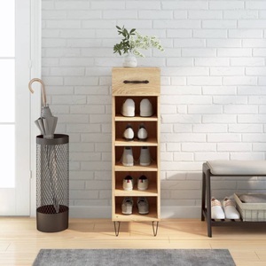 vidaXL, vidaXL Schuhschrank Sonoma-Eiche 30x35x105 cm Holzwerkstoff, vidaXL Schuhschrank Sonoma-Eiche 30x35x105 cm Holzwerkstoff