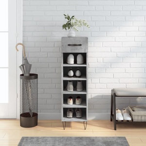 vidaXL, vidaXL Schuhschrank Betongrau 30x35x105 cm Holzwerkstoff