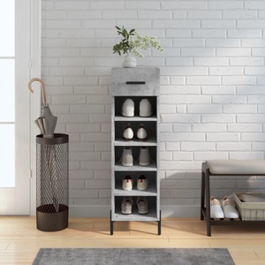 vidaXL, vidaXL Schuhschrank Betongrau 30x35x105 cm Holzwerkstoff