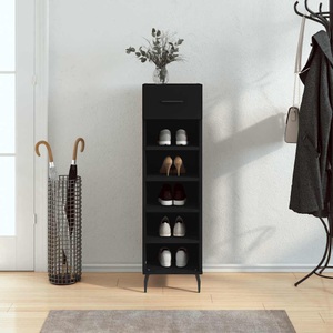 vidaXL, vidaXL Schuhschrank Schwarz 30x35x105 cm Holzwerkstoff
