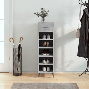 vidaXL, vidaXL Schuhschrank Betongrau 30x35x105 cm Holzwerkstoff