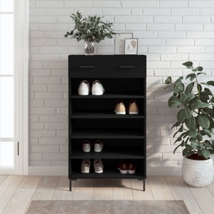 vidaXL, vidaXL Schuhschrank Schwarz 60x35x105 cm Holzwerkstoff