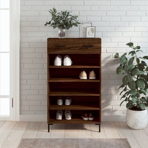 vidaXL, vidaXL Schuhschrank Braun Eichen-Optik 60x35x105 cm Holzwerkstoff, vidaXL Schuhschrank Braun Eichen-Optik 60x35x105 cm Holzwerkstoff