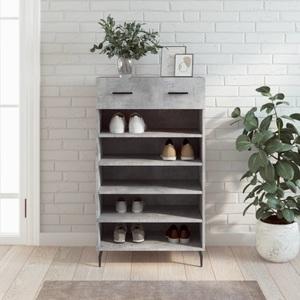 vidaXL, vidaXL Schuhschrank Betongrau 60x35x105 cm Holzwerkstoff