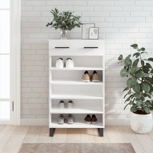vidaXL, vidaXL Schuhschrank Weiß 60x35x105 cm Holzwerkstoff