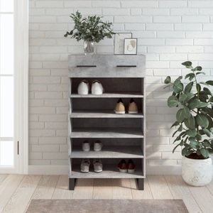 vidaXL, vidaXL Schuhschrank Betongrau 60x35x105 cm Holzwerkstoff