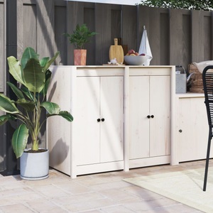 vidaXL, vidaXL Türen für Outdoor-Küche 2 Stk. Weiß 50x9x82cm Massivholz Kiefer, vidaXL Türen für Outdoor-Küche 2 Stk. Weiß 50x9x82cm Massivholz Kiefer
