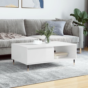 vidaXL, vidaXL Couchtisch Hochglanz-Weiß 90x60x35 cm Holzwerkstoff