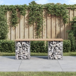 vidaXL, vidaXL Gartenbank aus Gabionen 103x31x42 cm Massivholz Kiefer