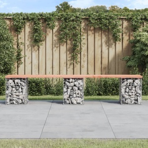 vidaXL, vidaXL Gartenbank aus Gabionen 203x31x42 cm Massivholz Douglasie, vidaXL Gartenbank aus Gabionen 203x31x42 cm Massivholz Douglasie