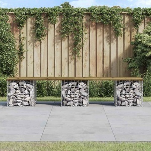 vidaXL, vidaXL Gartenbank aus Gabionen 203x31x42 cm Kiefernholz Imprägniert