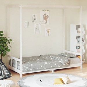 vidaXL, vidaXL Kinderbett Weiß 90x190 cm Massivholz Kiefer, vidaXL Kinderbett Weiß 90x190 cm Massivholz Kiefer