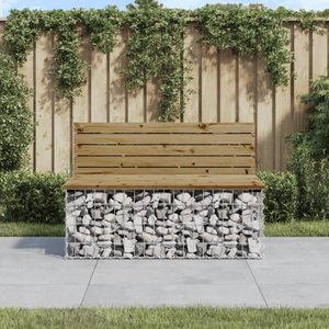 vidaXL, vidaXL Gartenbank aus Gabionen 103x70x65 cm Kiefernholz Imprägniert, 