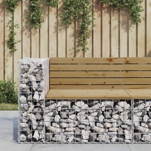 vidaXL, vidaXL Gartenbank aus Gabionen 92x71x65,5 cm Kiefernholz Imprägniert