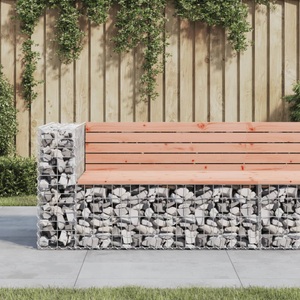 vidaXL, vidaXL Gartenbank aus Gabionen 122x71x65,5 cm Massivholz Douglasie