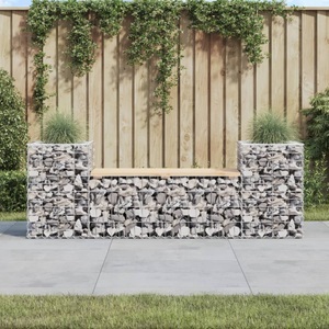 vidaXL, vidaXL Gartenbank aus Gabionen 183x41x60,5 cm Massivholz Kiefer