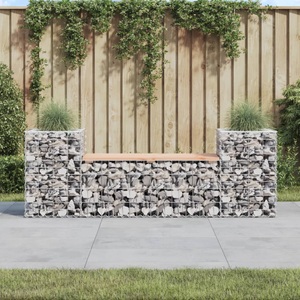 vidaXL, vidaXL Gartenbank aus Gabionen 183x41x60,5 cm Massivholz Douglasie