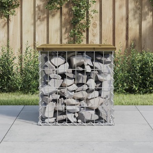 vidaXL, vidaXL Gartenbank aus Gabionen 43x44x42 cm Kiefernholz Imprägniert, vidaXL Gartenbank aus Gabionen 43x44x42 cm Kiefernholz Imprägniert