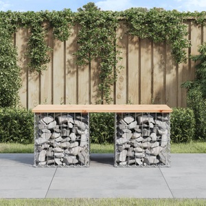 vidaXL, vidaXL Gartenbank aus Gabionen 103x44x42 cm Massivholz Kiefer