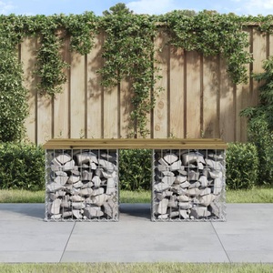 vidaXL, vidaXL Gartenbank aus Gabionen 103x44x42 cm Kiefernholz Imprägniert