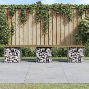 vidaXL Gartenbank aus Gabionen 203x44x42 cm Kiefernholz Imprägniert