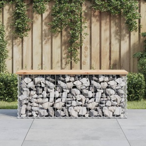 vidaXL, vidaXL Gartenbank aus Gabionen 103x31,5x42 cm Massivholz Kiefer