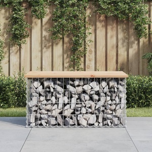 vidaXL, vidaXL Gartenbank aus Gabionen 83x44x42 cm Massivholz Kiefer, vidaXL Gartenbank aus Gabionen 83x44x42 cm Massivholz Kiefer
