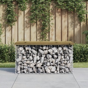 vidaXL, vidaXL Gartenbank aus Gabionen 83x44x42 cm Kiefernholz Imprägniert