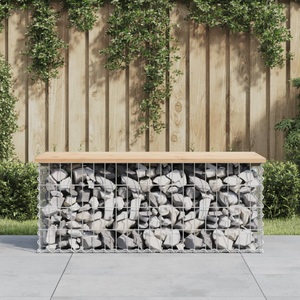 vidaXL, vidaXL Gartenbank aus Gabionen 103x44x42 cm Massivholz Kiefer