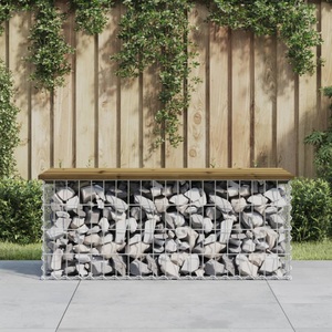 vidaXL, vidaXL Gartenbank aus Gabionen 103x44x42 cm Kiefernholz Imprägniert, 