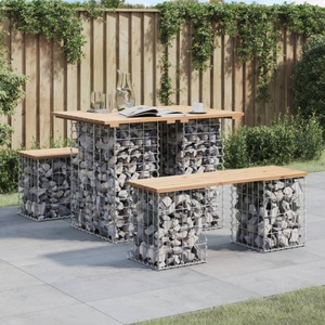 vidaXL, vidaXL Gartenbank aus Gabionen 100x70x72 cm Massivholz Kiefer