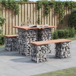vidaXL, vidaXL Gartenbank aus Gabionen 100x70x72 cm Massivholz Douglasie