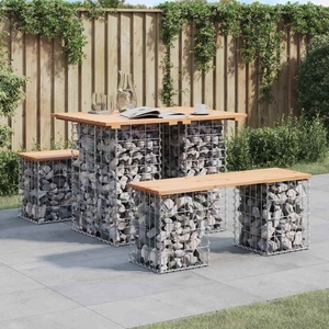 vidaXL, vidaXL Gartenbank aus Gabionen 100x70x72 cm Massivholz Kiefer