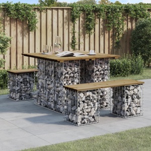 vidaXL, vidaXL Gartenbank aus Gabionen 100x102x72 cm Kiefernholz Imprägniert