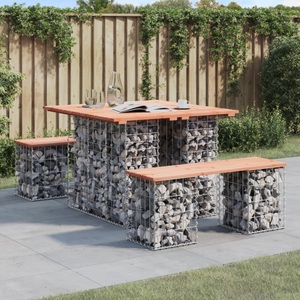 vidaXL, vidaXL Gartenbank aus Gabionen 100x102x72 cm Massivholz Douglasie