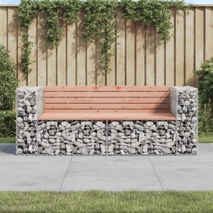 vidaXL, vidaXL Gartenbank aus Gabionen 184x71x65,5 cm Massivholz Douglasie