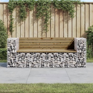 vidaXL, vidaXL Gartenbank aus Gabionen 184x71x65,5 cm Kiefernholz Imprägniert